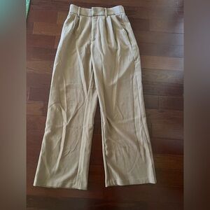 Brown Tailored Wide-Leg Trousers